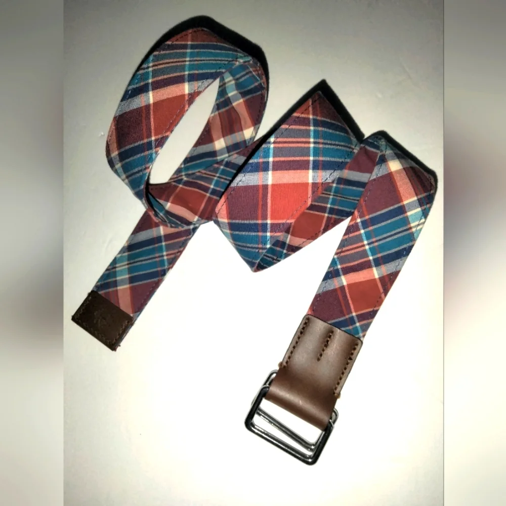 Brooks Brothers (Size S) Men's Multicolor Reversible Preppy Plaid Pattern Belt